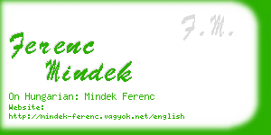 ferenc mindek business card